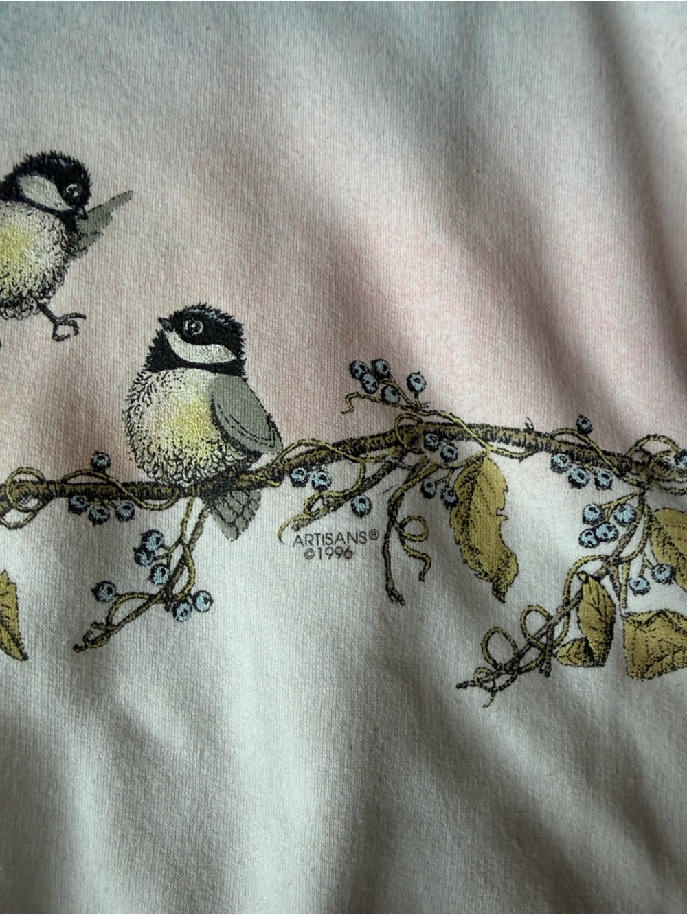Vintage Birds on Branch Crewneck Sz S/M - Picture 3 of 5